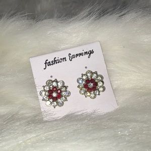New earrings - crystal and red like gems